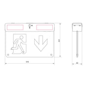 Surface Emergency LED Exit Sign 2.8W White Polycarbonate