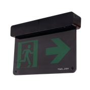 Surface Emergency LED Exit Sign 2.8W Black Polycarbonate