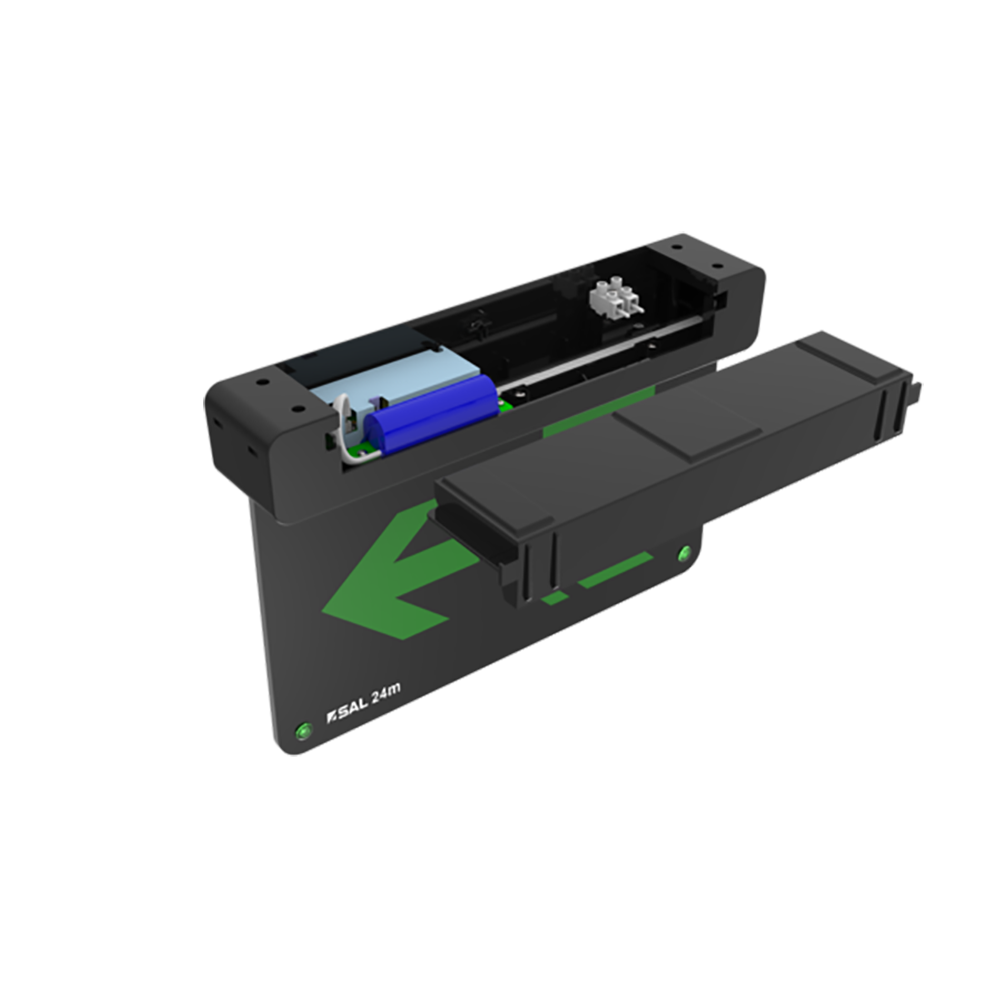 Surface Emergency LED Exit Sign 2.8W Black Polycarbonate