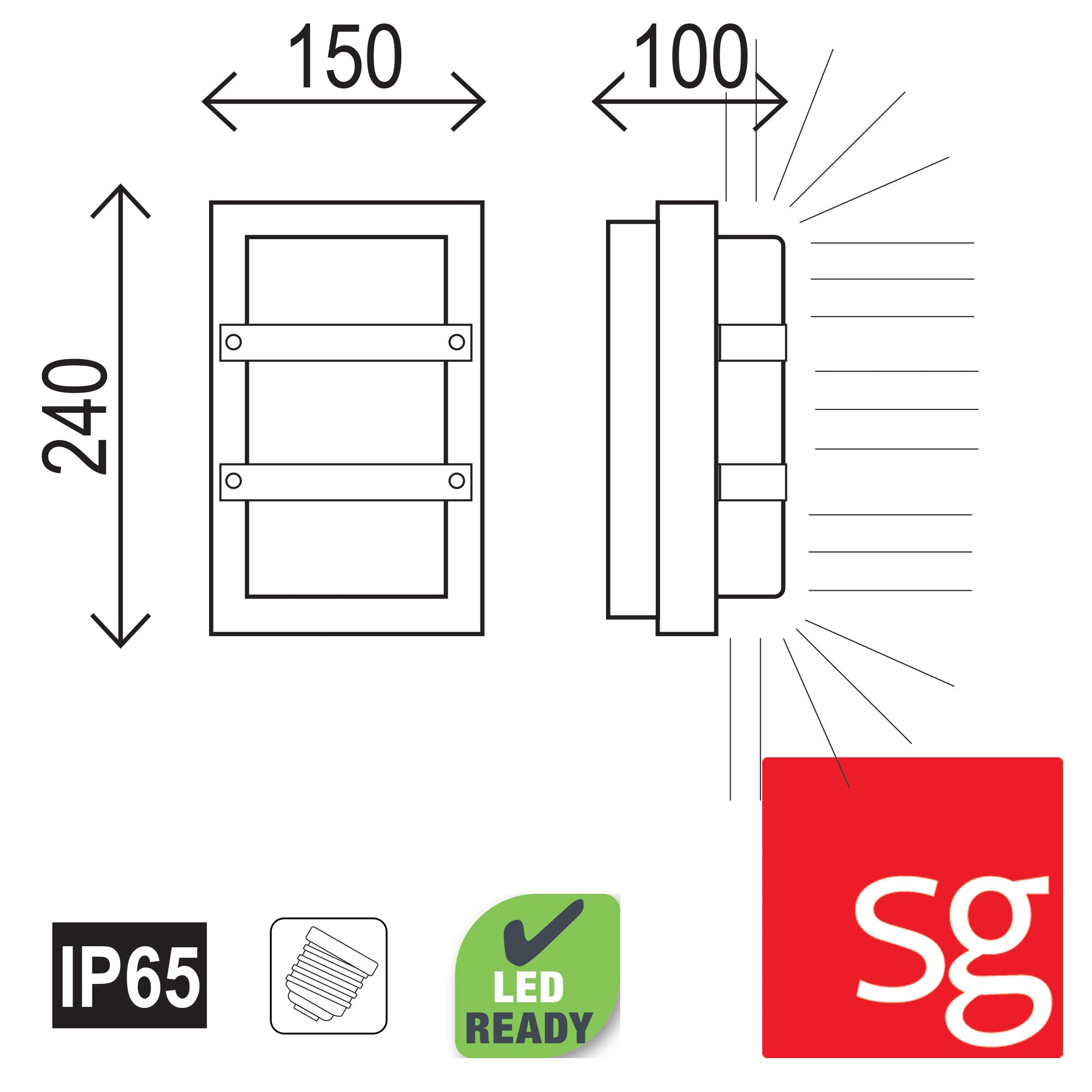 TRIO MINI Graphite - IP65 Premium Outdoor Bulkhead
