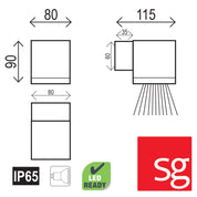 KUBE SINGLE Black - SG Quality Outdoor Wall Light in Black