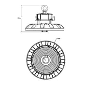 UFO LED High Bay Light W280mm Black Aluminium TRI Colour