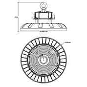 UFO LED High Bay Light W300mm Black Aluminium TRI Colour