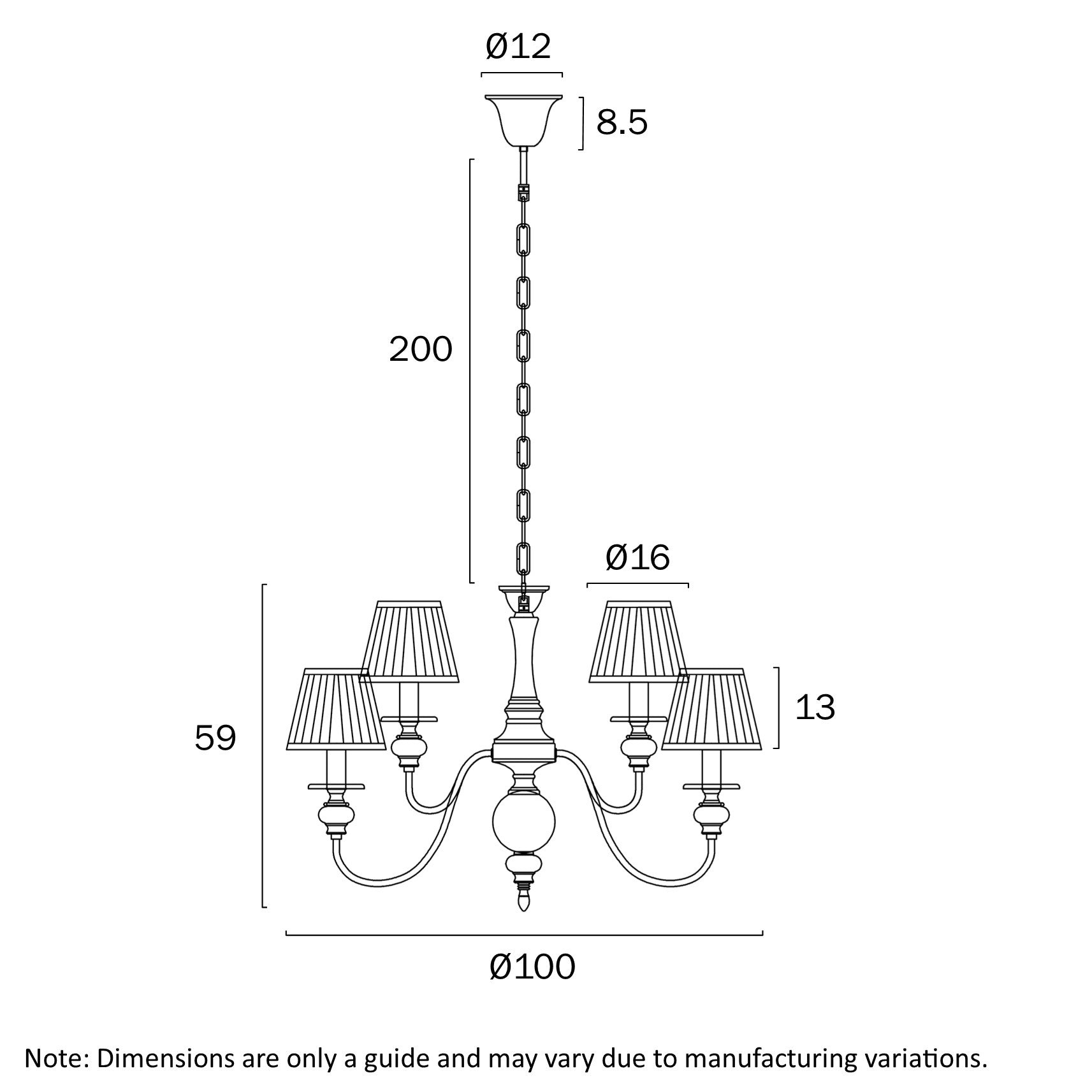 SIEDEL 15 LIGHT PENDANT W/SHADE