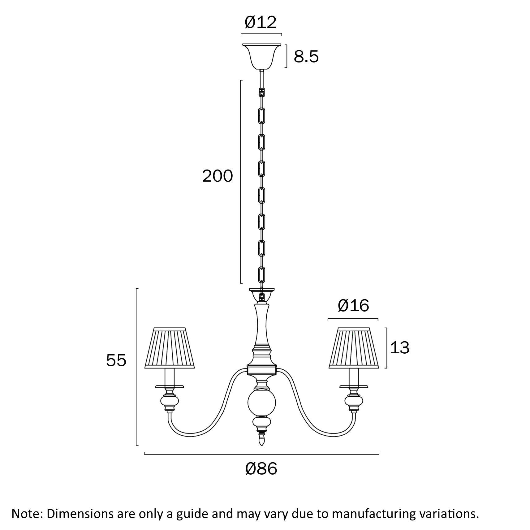 SIEDEL 8 LIGHT PENDANT W/SHADE