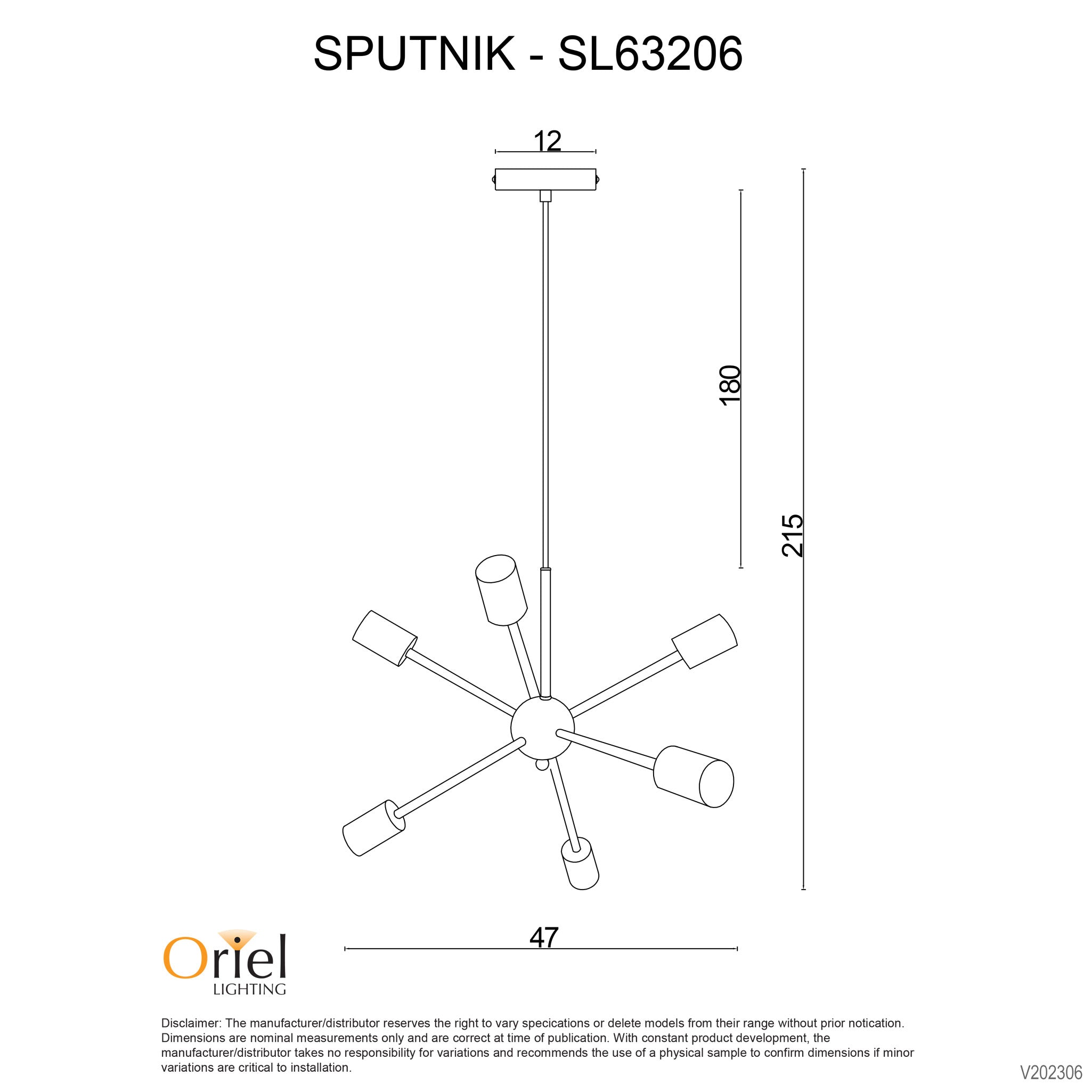 SPUTNIK.6 - 6-light Groovy Satellite Pendant