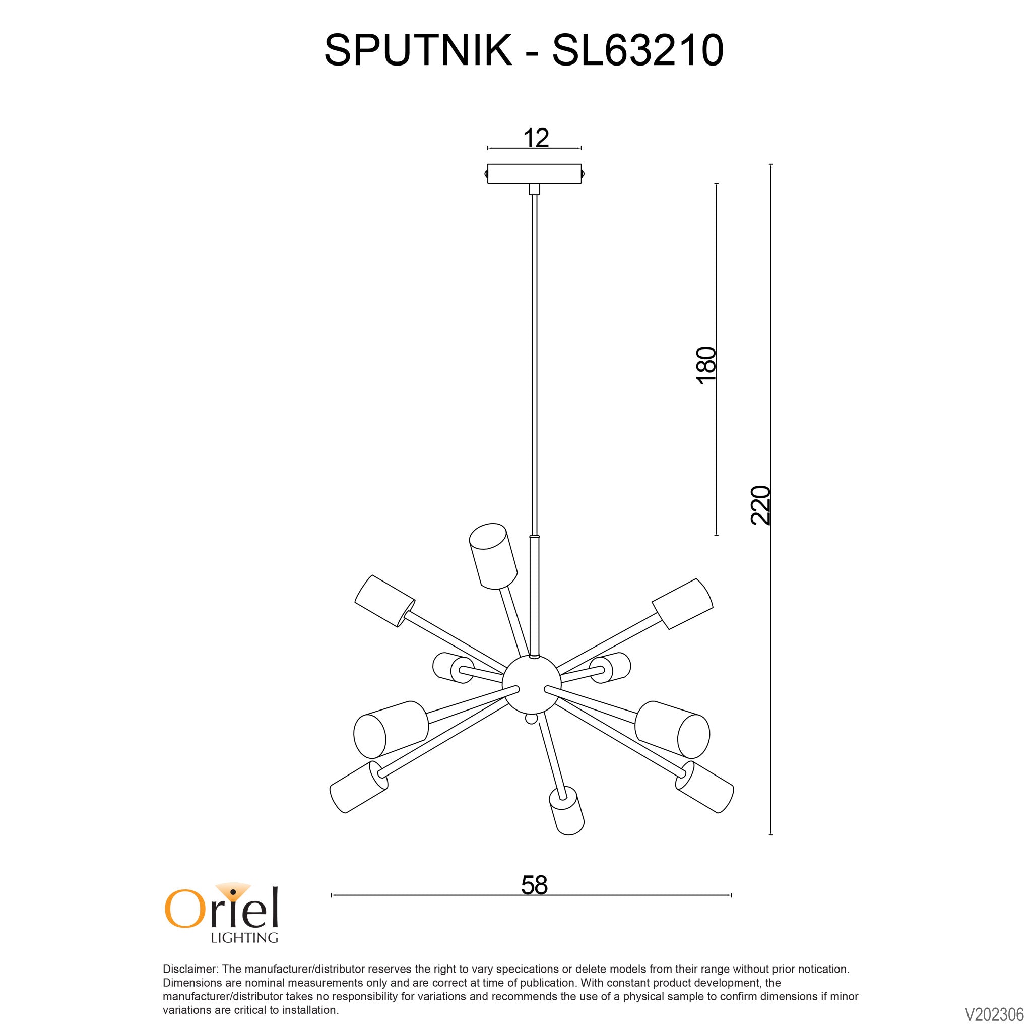 SPUTNIK.10 - 10-light Groovy Satellite Pendant