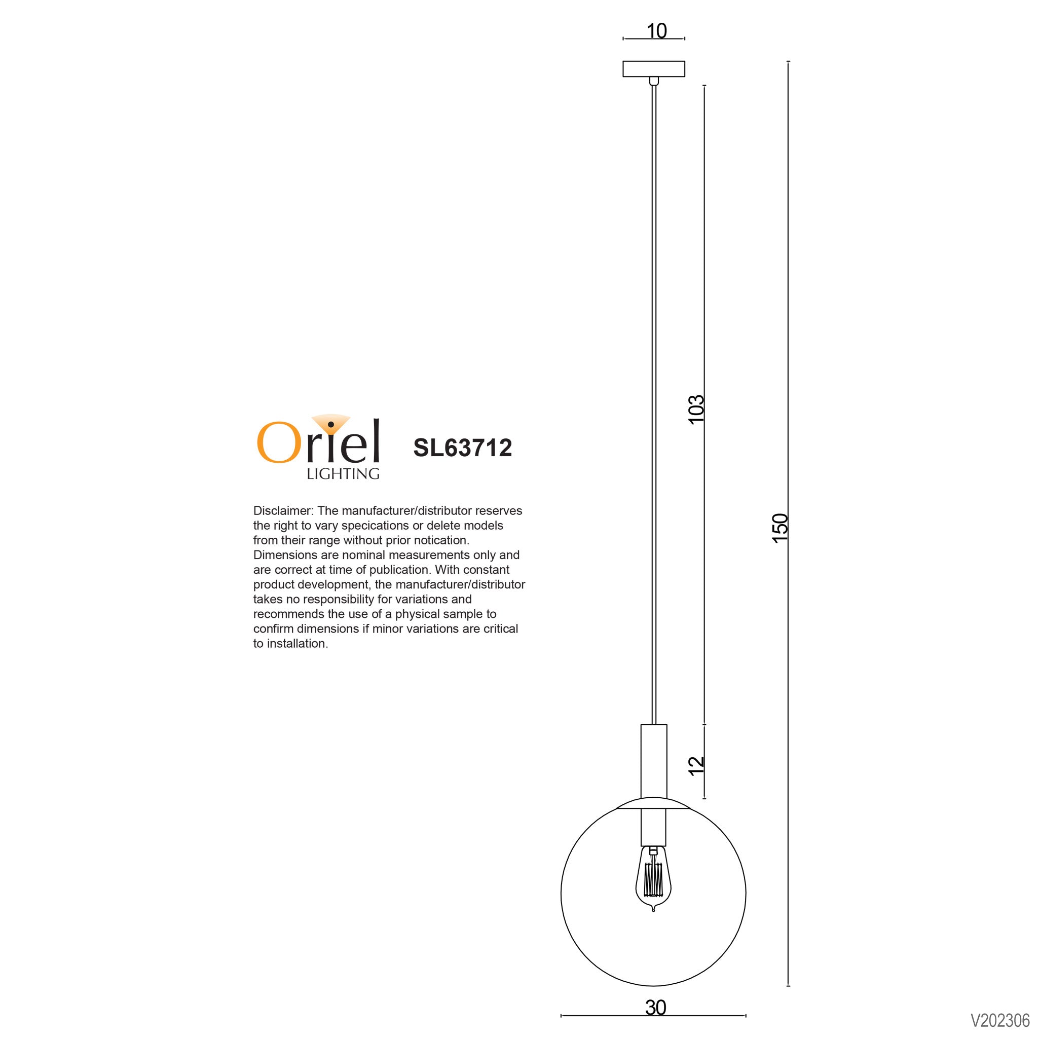 LEGARNO.30 - Single Clear Glass Pendant