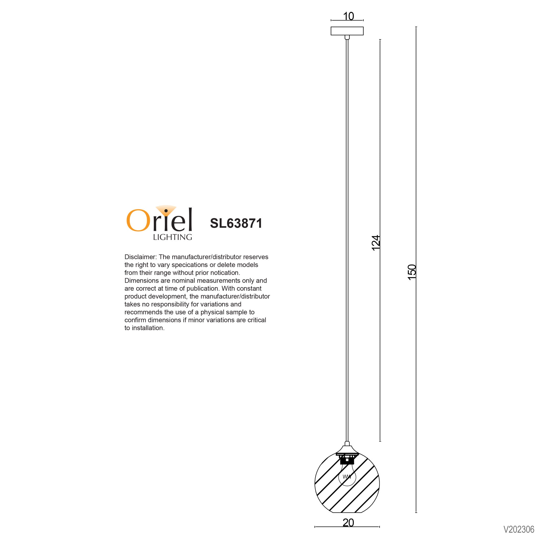 TWIST.20 - Single Clear Glass Pendant