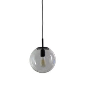 NEWTON.25 BK - Matt Black and Clear Glass Pendant