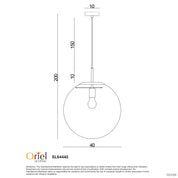 NEWTON.40 BB - Brushed Brass and Clear Glass Pendant