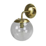 NEWTON WALL LIGHT BB - Brushed Brass and Clear Glass Wall Light