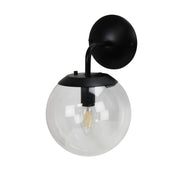 NEWTON WALL LIGHT BK - Black and Clear Glass Wall Light