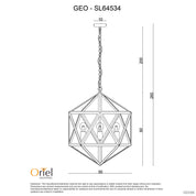 GEO 4 - Geometric 4-light Pendant Matt Black