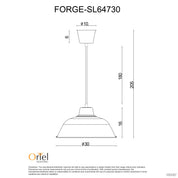 FORGE 300 - Retro Industrial Pendant White