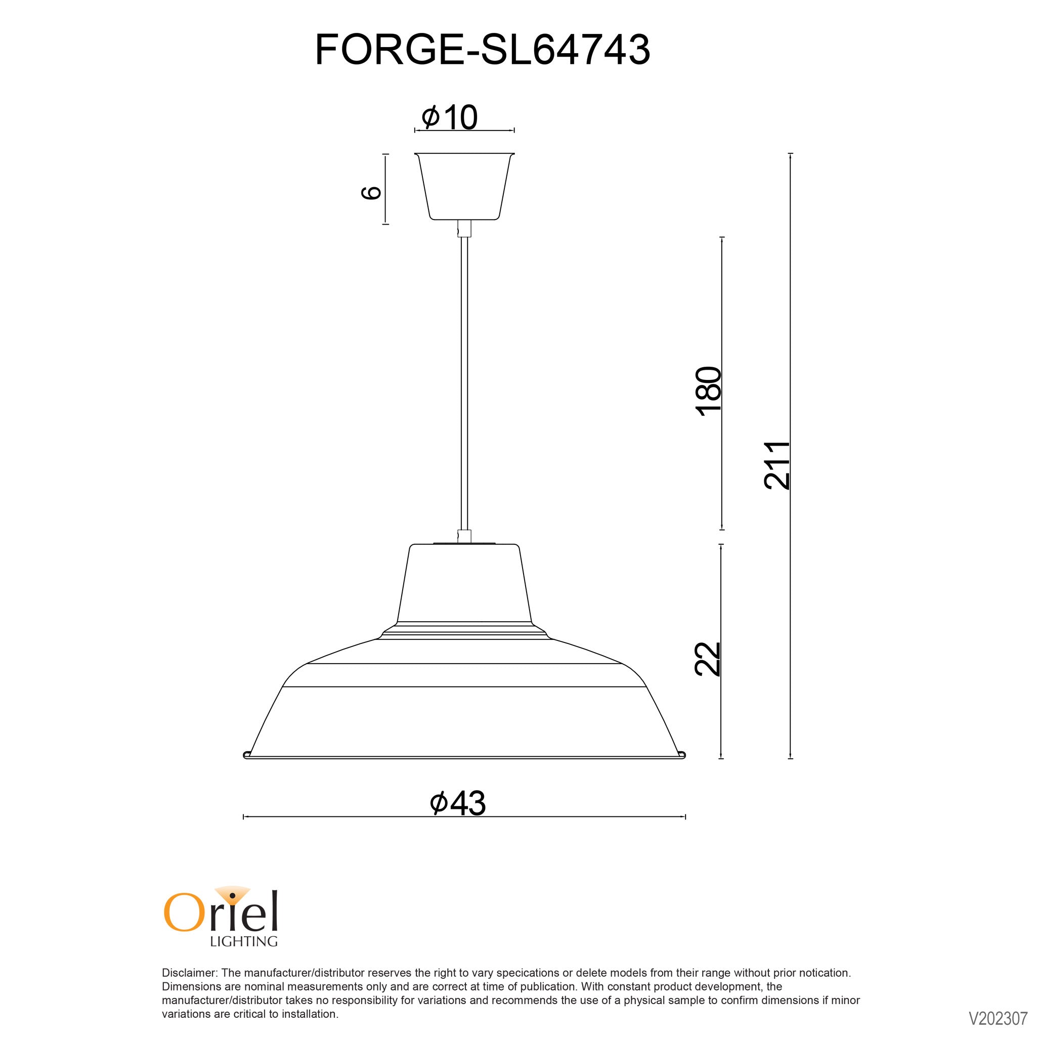 FORGE 430 - Retro Industrial Pendant White