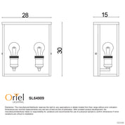 OAKLAND 2 BLACK - Hamptons Style Outdoor Twin Wall Sconce