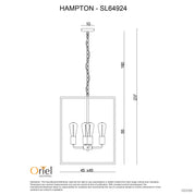 HAMPTON - 4 Light Classic Metal Pendant