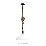 ROPE 2m - Long Rope Pendant Matt Black and Coir