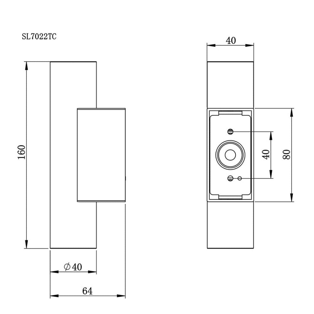 NEW BRONTE Up / Down Wall Light Stainless Steel 3CCT