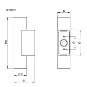 NEW BRONTE Up / Down Wall Light Stainless Steel 3CCT