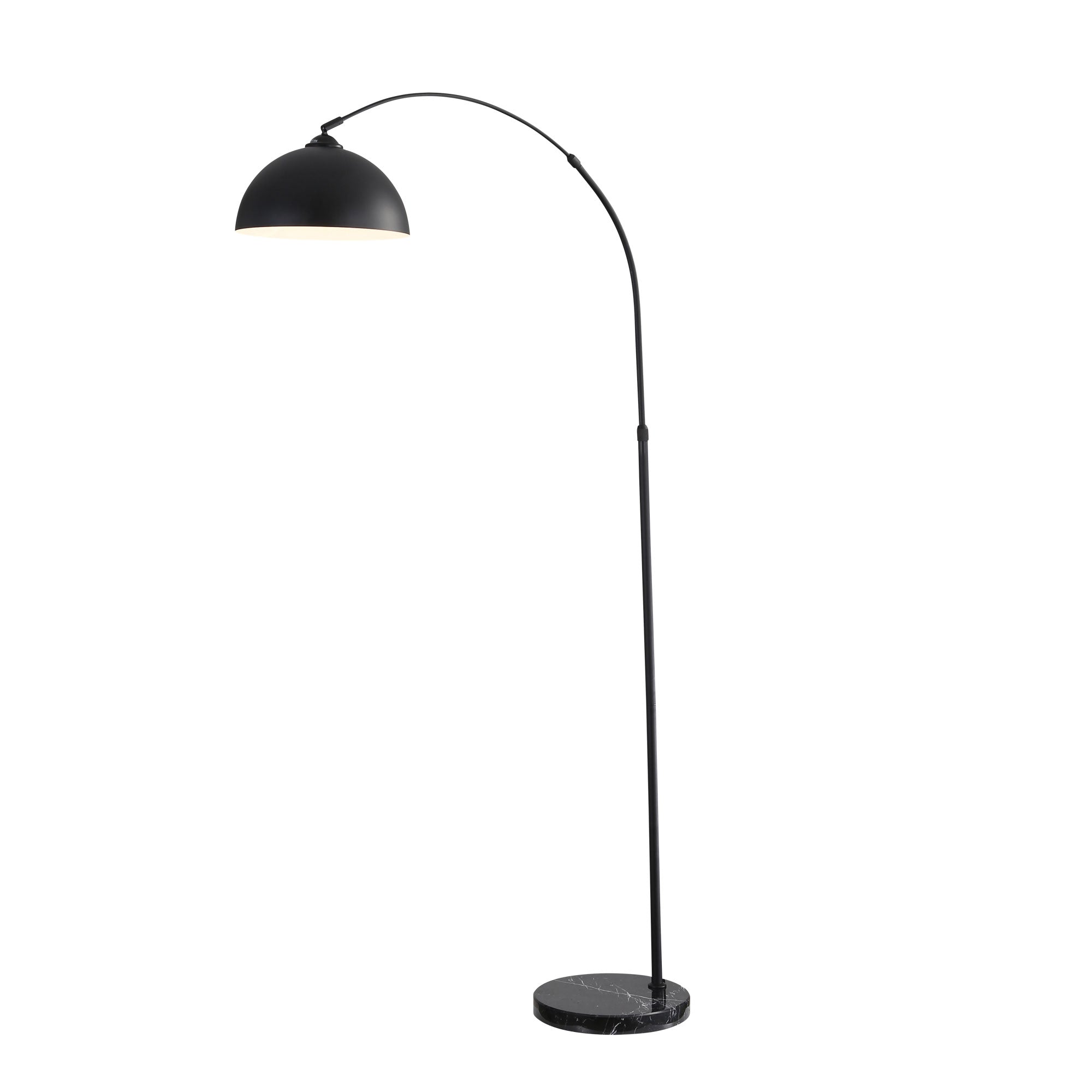 MARMO BLACK - Arc Floor Lamp with Marble Base