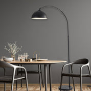 MARMO BLACK - Arc Floor Lamp with Marble Base