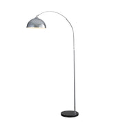 MARMO CHROME - Arc Floor Lamp with Marble Base