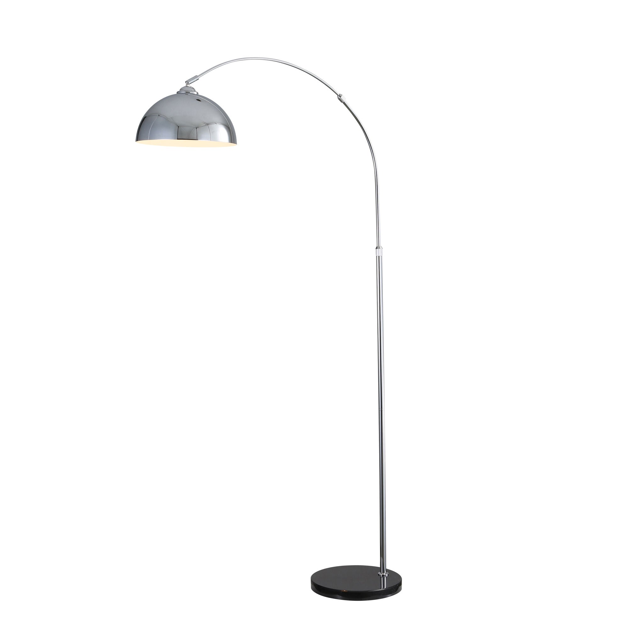 MARMO CHROME - Arc Floor Lamp with Marble Base