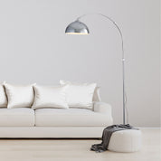 MARMO CHROME - Arc Floor Lamp with Marble Base