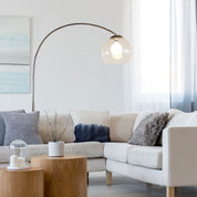 OVER ARC LAMP AB - Over Antique Brass with Acrylic Shade