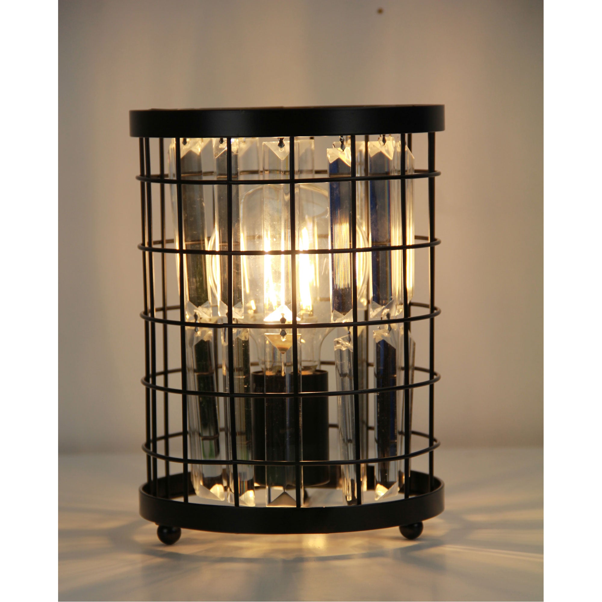 DELAWARE TABLE LAMP - Crystal Caged Bedside Lamp