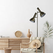 VESPA ANTIQUE BRASS - Mid-Century Twin Floor Lamp Antique Brass