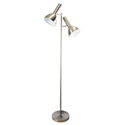 VESPA BRUSHED CHROME - Mid-Century Twin Floor Lamp Brushed Chrome