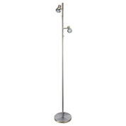 DAXAM LED BRUSHED CHROME - Twin Adjustable Floor Lamp