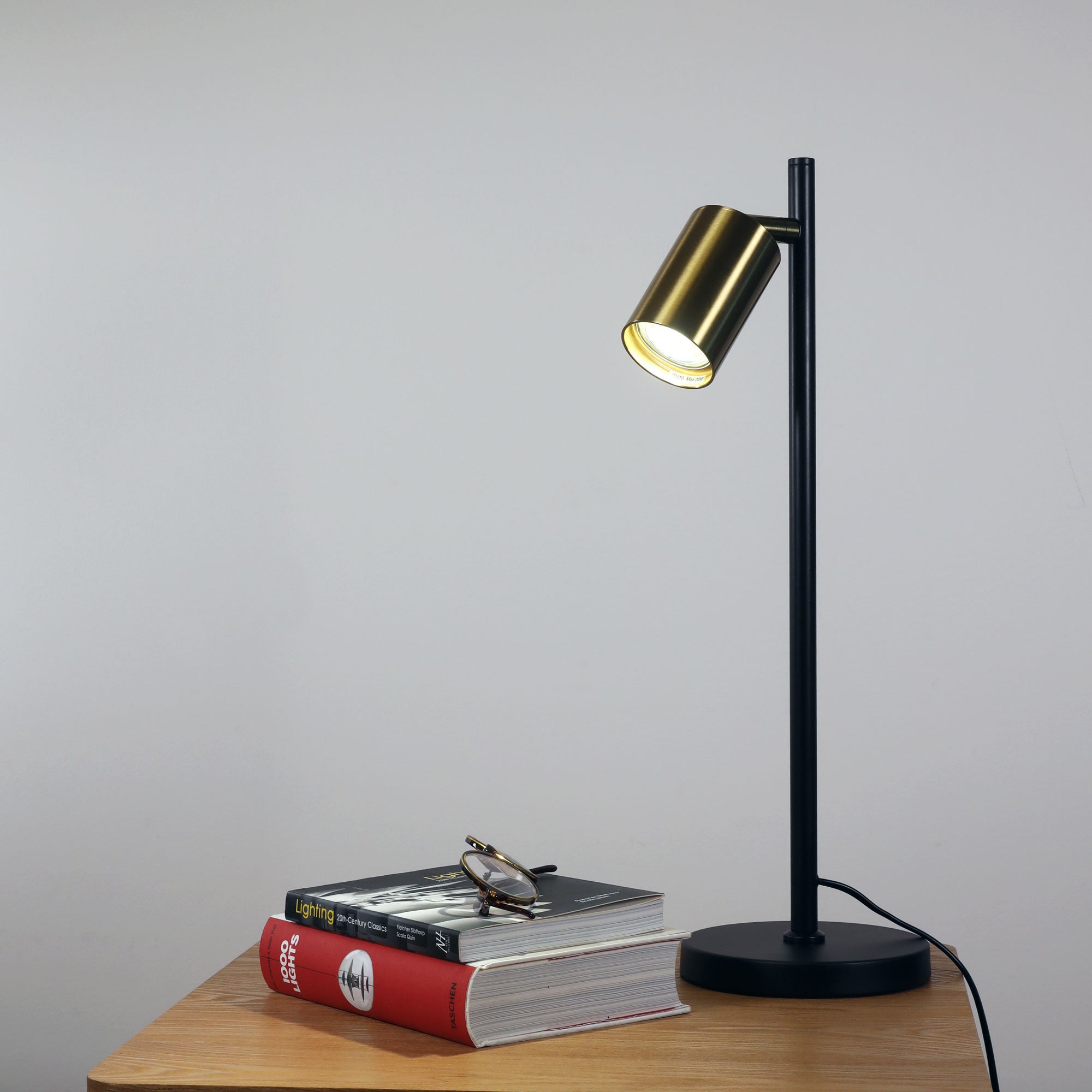 PONTE DESK BK/SB - Desk Lamp Black and Satin Brass