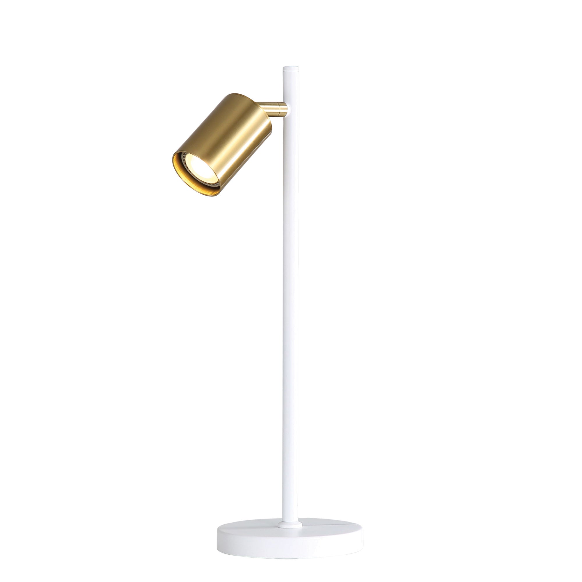 PONTE DESK WH/SB - Desk Lamp White and Satin Brass