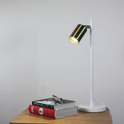 PONTE DESK WH/SB - Desk Lamp White and Satin Brass