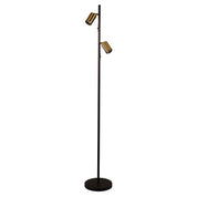 PONTE FLOOR BK/SB - Adjustable Twin Floor Lamp Black and Satin Brass
