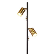 PONTE FLOOR BK/SB - Adjustable Twin Floor Lamp Black and Satin Brass