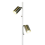 PONTE FLOOR WH/SB - Adjustable Twin Floor Lamp White and Satin Brass