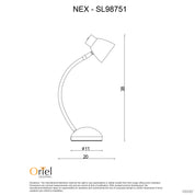 NEX BRUSHED CHROME - ON-OFF Brushed Chrome Touch Lamp