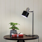 ARI DESK BC - Mid-Century Task Lamp Black and Brushed Chrome