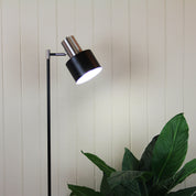 ARI FLOOR BC - Mid-Century Task Lamp Black and Brushed Chrome