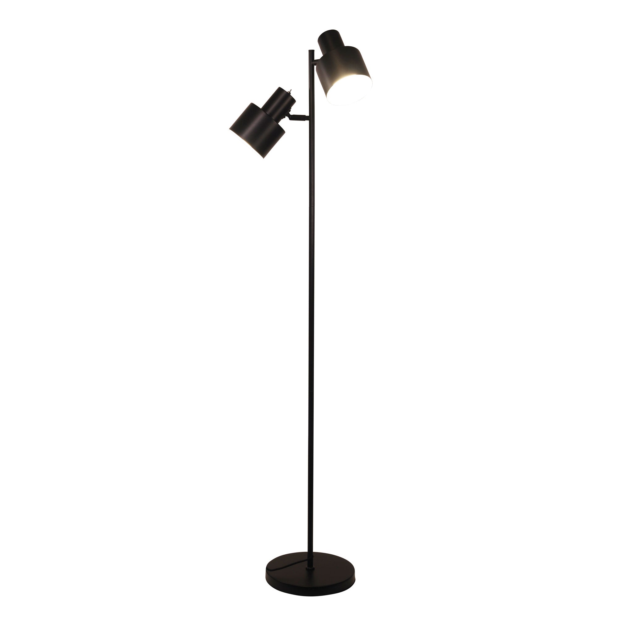 ARI TWIN FLOOR BK - Mid-Century Task Lamp Black