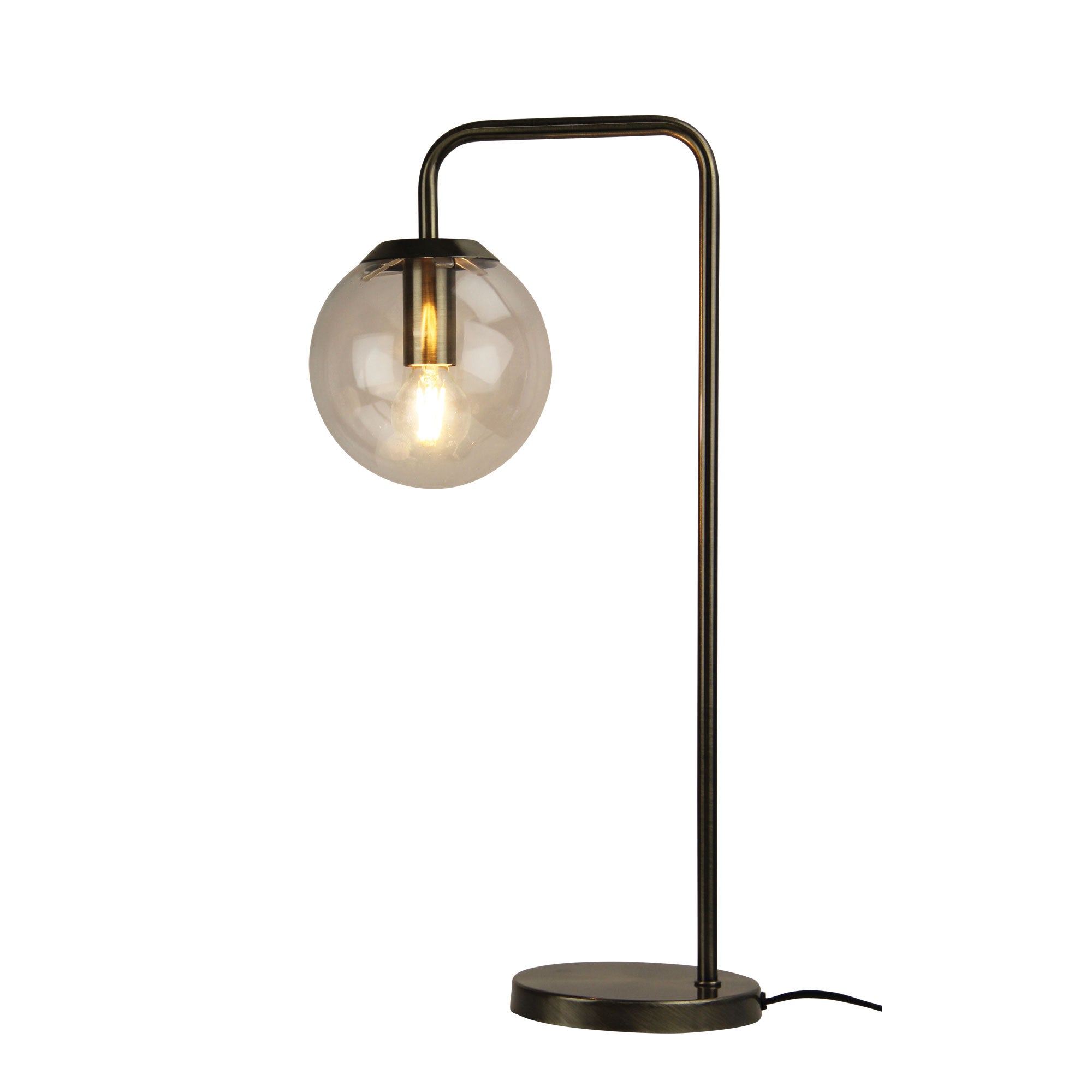 NEWTON LAMP AB - Contemporary Clear Glass Lamp Antique Brass