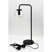 NEWTON LAMP BK - Contemporary Clear Glass Lamp Black