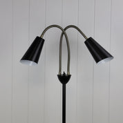 WALT ANTIQUE BRASS - Twin Flexible Neck Lamp Black with Antique Brass