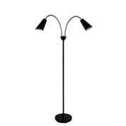 WALT BRUSHED CHROME - Twin Flexible Neck Lamp Black with Brushed Chrome