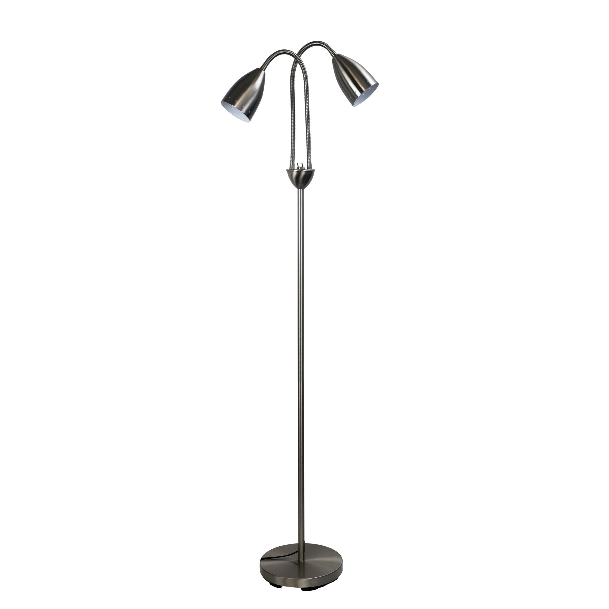 STAN BRUSHED CHROME - Twin Flexible Neck Lamp Brushed Chrome